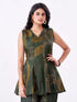 Amchoor Green Dola Silk Digital Prints Kurti Pant Set for Womens