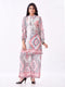 Amchoor Grey Muslin Digital Prints Kurti Pant Set for Womens