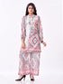 Amchoor Grey Muslin Digital Prints Kurti Pant Set for Womens