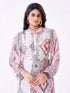 Amchoor Grey Muslin Digital Prints Kurti Pant Set for Womens