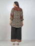 Amchoor Black Crepe Digital Prints Kurta and Trouser Set for Womens