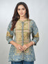 Amchoor Blue Crepe Digital Prints Kurta and Trouser Set for Womens