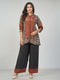 Amchoor Black Crepe Digital Prints Kurta and Trouser Set for Womens