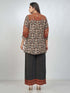 Amchoor Black Crepe Digital Prints Kurta and Trouser Set for Womens