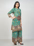 Amchoor Green Crepe Floral Kurti Pant Set for Womens