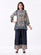 Amchoor Blue Crepe Digital Prints Kurti Pant Set for Womens