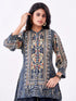 Amchoor Blue Crepe Digital Prints Kurti Pant Set for Womens