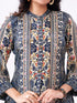 Amchoor Blue Crepe Digital Prints Kurti Pant Set for Womens