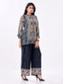 Amchoor Blue Crepe Digital Prints Kurti Pant Set for Womens