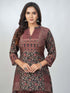 Amchoor Maroon Viscose silk Digital Prints Kurta and Trouser Set for Womens