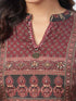 Amchoor Maroon Viscose silk Digital Prints Kurta and Trouser Set for Womens