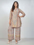 Amchoor Grey crepe Digital Prints Kurta and Trouser Set for Womens
