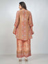 Amchoor Rust Crepe Digital Prints Kurta and Trouser Set for Women's