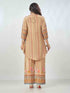 Amchoor Beige Crepe Digital Prints Kurta And Trouser Set For Womens