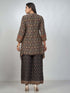 Amchoor Black Viscose silk Digital Prints Kurta and Trouser Set for Womens