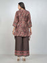 Amchoor Maroon Viscose silk Digital Prints Kurta and Trouser Set for Womens