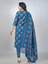 Amchoor Blue Cotton Floral Kurta Sets For Womens