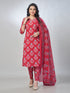 Amchoor Fuchsia Cotton Floral Kurta Sets For Womens