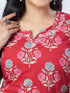 Amchoor Fuchsia Cotton Floral Kurta Sets For Womens