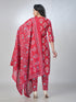 Amchoor Fuchsia Cotton Floral Kurta Sets For Womens