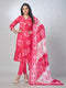 Amchoor Pink Cotton Floral Kurta Sets For Womens