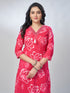 Amchoor Pink Cotton Floral Kurta Sets For Womens