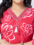 Amchoor Pink Cotton Floral Kurta Sets For Womens