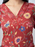 Amchoor Maroon Cotton Floral Kurta Sets For Womens