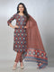Amchoor Blue Cotton Floral Kurta Sets For Womens