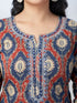 Amchoor Blue Cotton Floral Kurta Sets For Womens