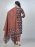 Amchoor Blue Cotton Floral Kurta Sets For Womens