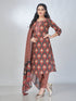 Amchoor Maroon Cotton Floral Kurta Sets For Womens