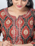 Amchoor Maroon Cotton Floral Kurta Sets For Womens