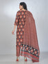 Amchoor Maroon Cotton Floral Kurta Sets For Womens