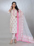 Amchoor Pink Cotton Embroidered Kurta Sets For Womens