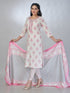 Amchoor Pink Cotton Embroidered Kurta Sets For Womens