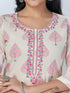 Amchoor Pink Cotton Embroidered Kurta Sets For Womens