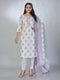 Amchoor Purple Cotton Embroidered Kurta Sets For Womens
