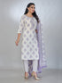 Amchoor Purple Cotton Embroidered Kurta Sets For Womens