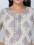 Amchoor Purple Cotton Embroidered Kurta Sets For Womens