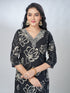 Amchoor Black Cotton Floral Kurta Sets For Womens