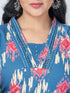 Amchoor Blue Cotton Abstract Kurta Sets For Womens