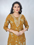 Amchoor Mustard Cotton Floral Kurta Sets For Womens