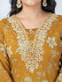 Amchoor Mustard Cotton Floral Kurta Sets For Womens