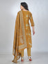 Amchoor Mustard Cotton Floral Kurta Sets For Womens