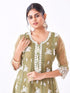 Amchoor Green Polyester Embroidered Kurti Set for Womens