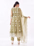 Amchoor Green Polyester Embroidered Kurti Set for Womens