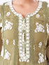 Amchoor Green Polyester Embroidered Kurti Set for Womens
