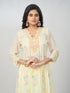 Amchoor Cream Polyester Embroidered Kurti Set for Womens