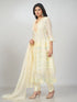 Amchoor Cream Polyester Embroidered Kurti Set for Womens